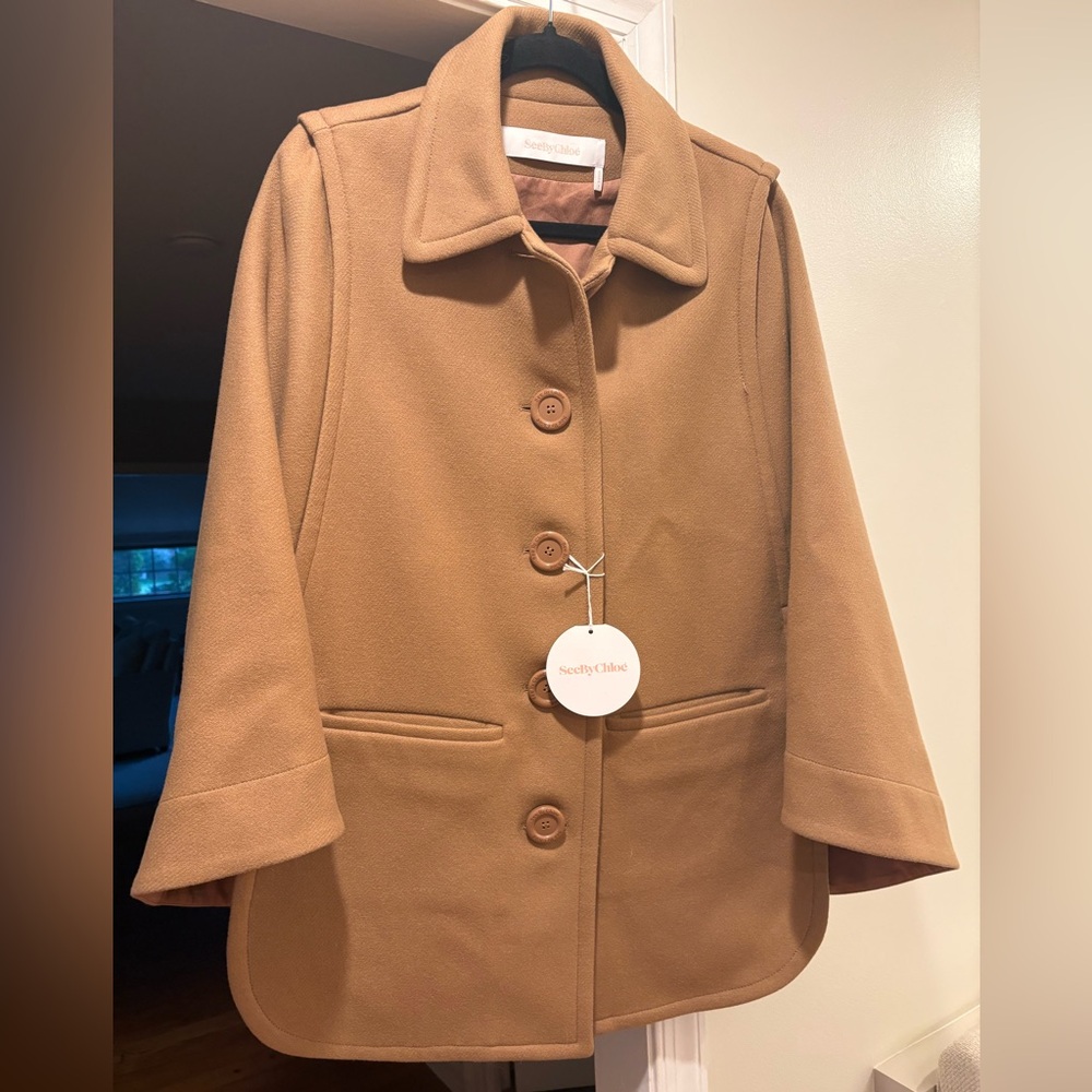 See By Chloe Tan cape coat